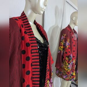 N.R.1 Vintage Bohemian Mixed Patterns Open Jacket Size 10.  Bag 12